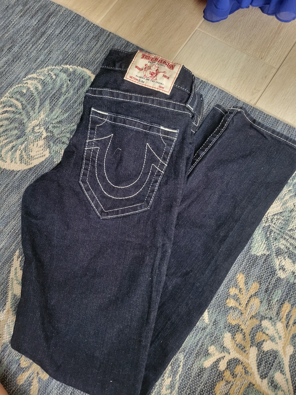 True Religion Women’s Dark Blue Straight-Leg Jeans